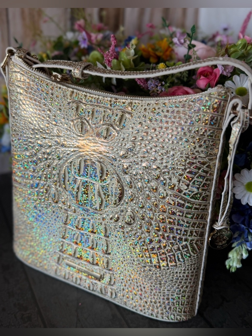 BRAHMIN KATIE HOLOGRAM NWT PERFECT EYE PLACEMENT GORGEOUS HTF FIRM